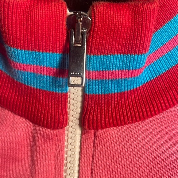 Authentic Girls Gucci Red Blue Designer Sweatshirt Ribbed Collar Back Logo 10 - Picture 6 of 6